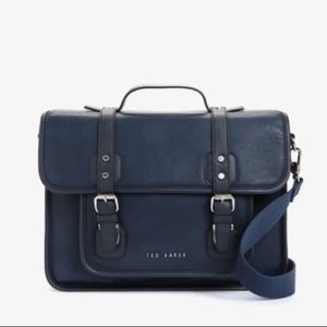 Ted Baker “Honkar” navy satchel messenger laptop bag
